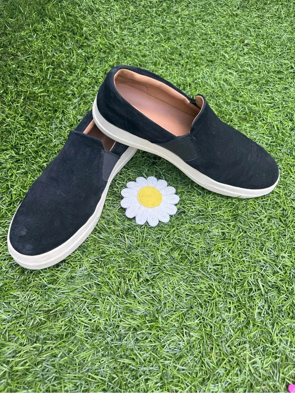 Vince Fulton Men Black Suede Slip On Loafers 11